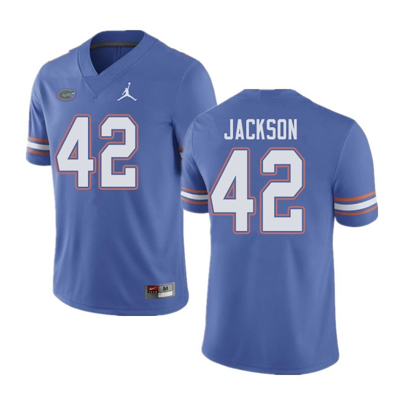 Men's NCAA Florida Gators Jaylin Jackson #42 Stitched Authentic Jordan Brand Blue College Football Jersey ZWA6165FF